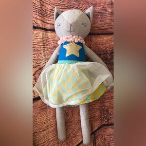 Pillowfort Plush Cat Kitten w Skirt‎ Tutu + Gold Star  18" Target
